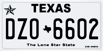 TX license plate DZO6602