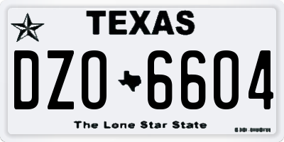 TX license plate DZO6604