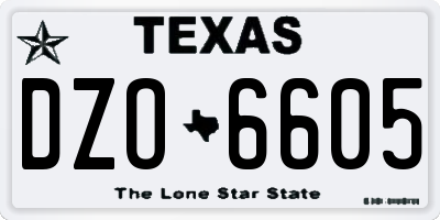 TX license plate DZO6605