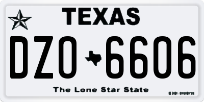 TX license plate DZO6606