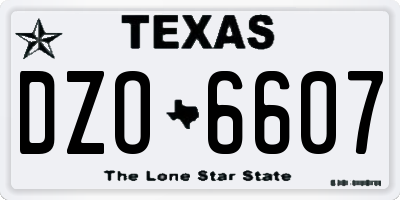 TX license plate DZO6607