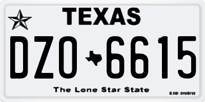 TX license plate DZO6615