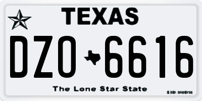 TX license plate DZO6616