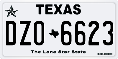 TX license plate DZO6623