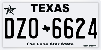 TX license plate DZO6624