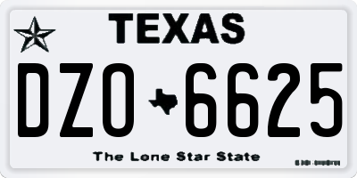 TX license plate DZO6625