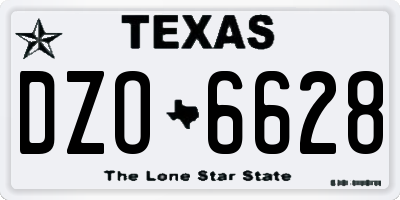 TX license plate DZO6628