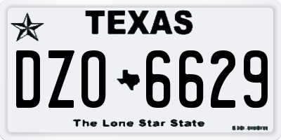 TX license plate DZO6629