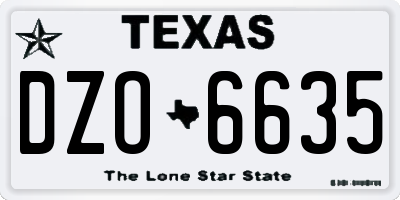 TX license plate DZO6635