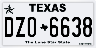 TX license plate DZO6638
