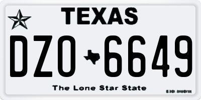 TX license plate DZO6649