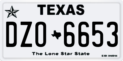 TX license plate DZO6653