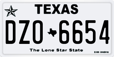 TX license plate DZO6654