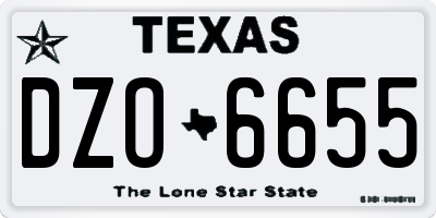 TX license plate DZO6655