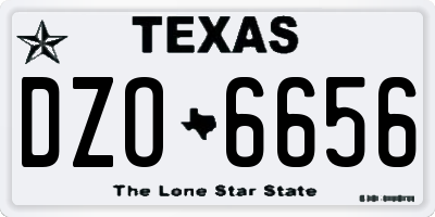 TX license plate DZO6656