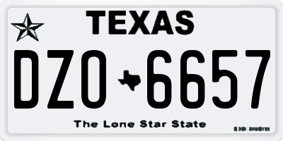 TX license plate DZO6657