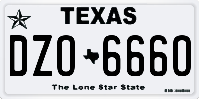 TX license plate DZO6660