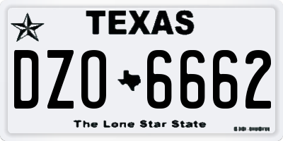 TX license plate DZO6662