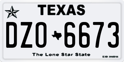 TX license plate DZO6673