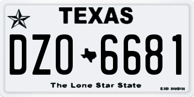 TX license plate DZO6681