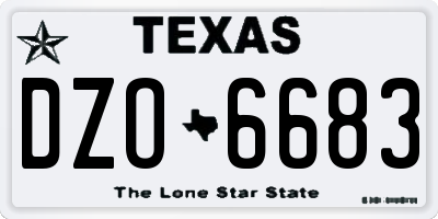 TX license plate DZO6683