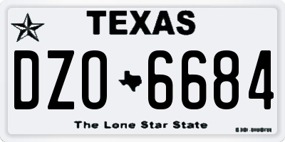TX license plate DZO6684
