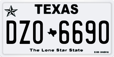 TX license plate DZO6690