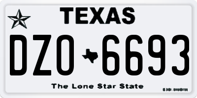TX license plate DZO6693