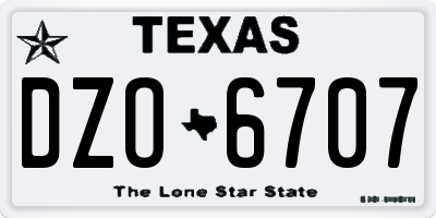 TX license plate DZO6707
