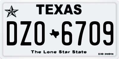 TX license plate DZO6709