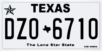 TX license plate DZO6710