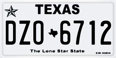 TX license plate DZO6712