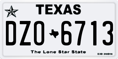TX license plate DZO6713