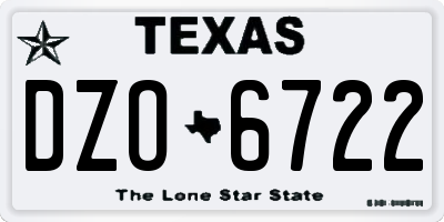 TX license plate DZO6722