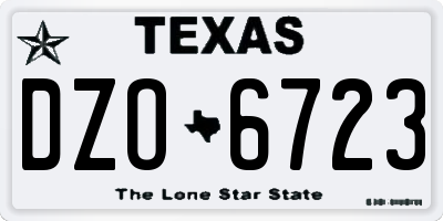 TX license plate DZO6723
