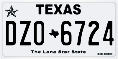 TX license plate DZO6724