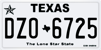 TX license plate DZO6725
