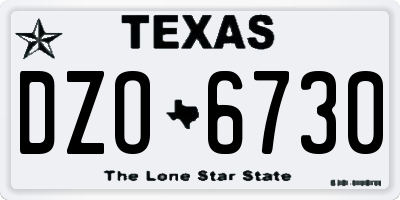 TX license plate DZO6730