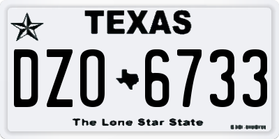 TX license plate DZO6733