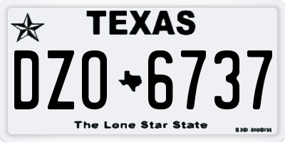 TX license plate DZO6737