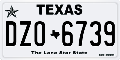 TX license plate DZO6739