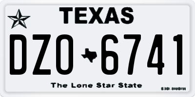TX license plate DZO6741