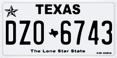 TX license plate DZO6743