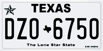 TX license plate DZO6750