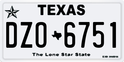 TX license plate DZO6751