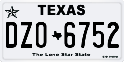 TX license plate DZO6752