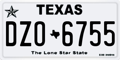 TX license plate DZO6755