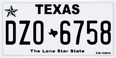 TX license plate DZO6758