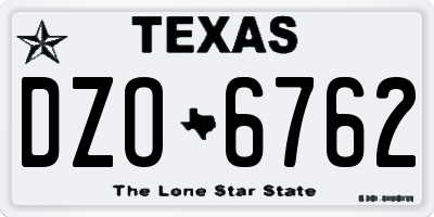 TX license plate DZO6762