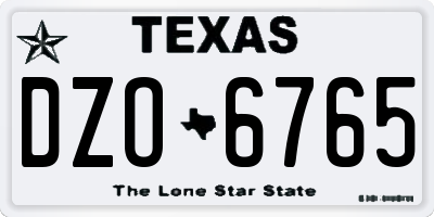 TX license plate DZO6765